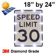 Solar powered SPEED LIMIT Sign (R2-1) 18x24 Diamond Grade DG3