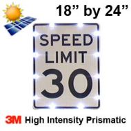 Solar powered SPEED LIMIT Sign (R2-1) 18x24 High Intensity HIP