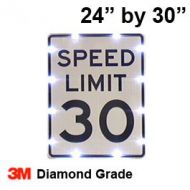 Solar powered SPEED LIMIT Sign (R2-1) 24x30 Diamond Grade DG3