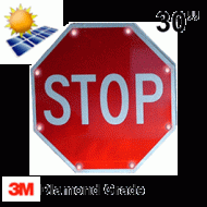 Solar powered STOP Sign (R1-1) 30x30 Diamond Grade DG3