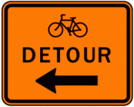 BICYCLE DETOUR (M4-9c) Construction Sign