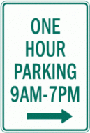 ONE HOUR PARKING (R7-5r)