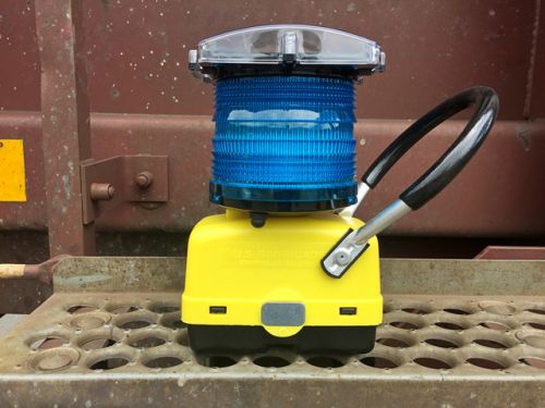 Blue Railroad Light (Solar) with Handle & Magnetic Base