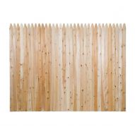 6 ft x 8 ft White Cedar Stockade Pointed Picket Fence