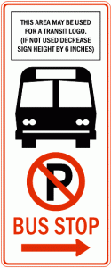 BUS STOP/NO PARKING w/transit logo (R7-107a)