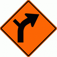 HORIZONTAL ALIGNMENT/INTERSECTION (W1-10)  Construction Sign