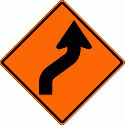 REVERSE CURVE (W1-4) Construction Sign