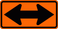 TWO DIRECTION LARGE ARROW (W1-7) Construction Sign