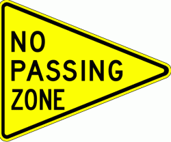 NO PASSING ZONE (W14-3)
