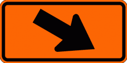 SUPPLEMENTAL ARROW (W16-7pR) Construction Sign