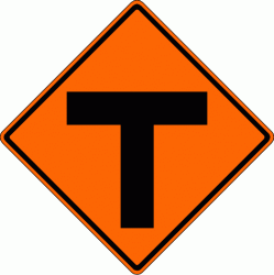 T-INTERSECTION (W2-4) Construction Sign