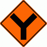 Y-INTERSECTION (W2-5) Construction Sign