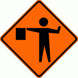 FLAGGER Symbol (W20-7a) Construction Sign