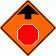 STOP AHEAD (W3-1) Construction Sign