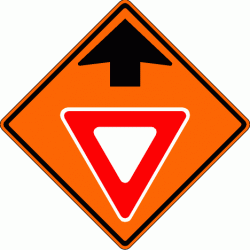 YIELD AHEAD (W3-2) Construction Sign