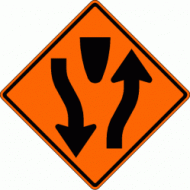 DIVIDED HIGHWAY (W6-1) Construction Sign
