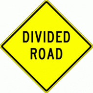 DIVIDED ROAD (W6-1b)